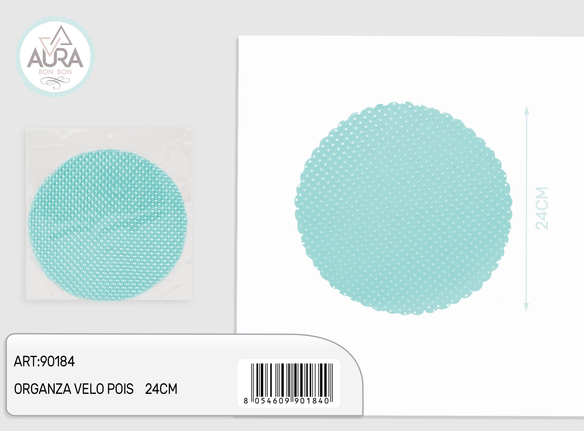 velo organza pois 24cm 25pz tiffany