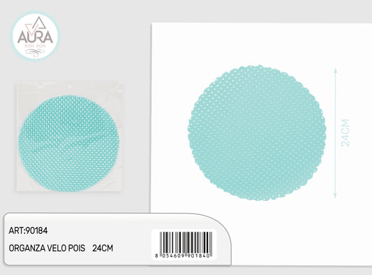 velo organza pois 24cm 25pz tiffany