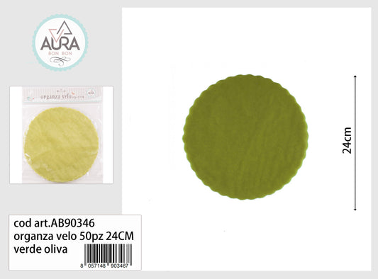 velo organza verde oliva