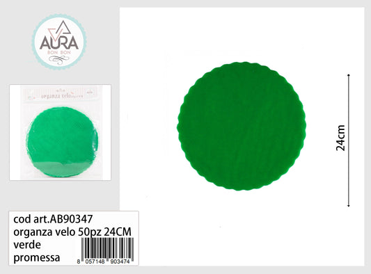 velo organza verde scuro