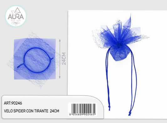 velo ragnatela con tirante 24cm blu