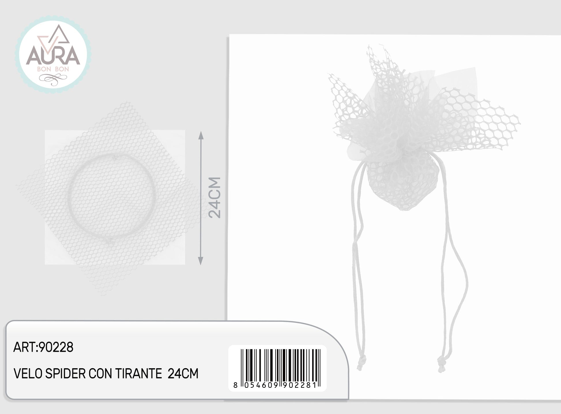 velo rete con tirante 24cm bianco