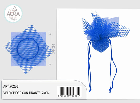 velo rete con tirante 24cm blu