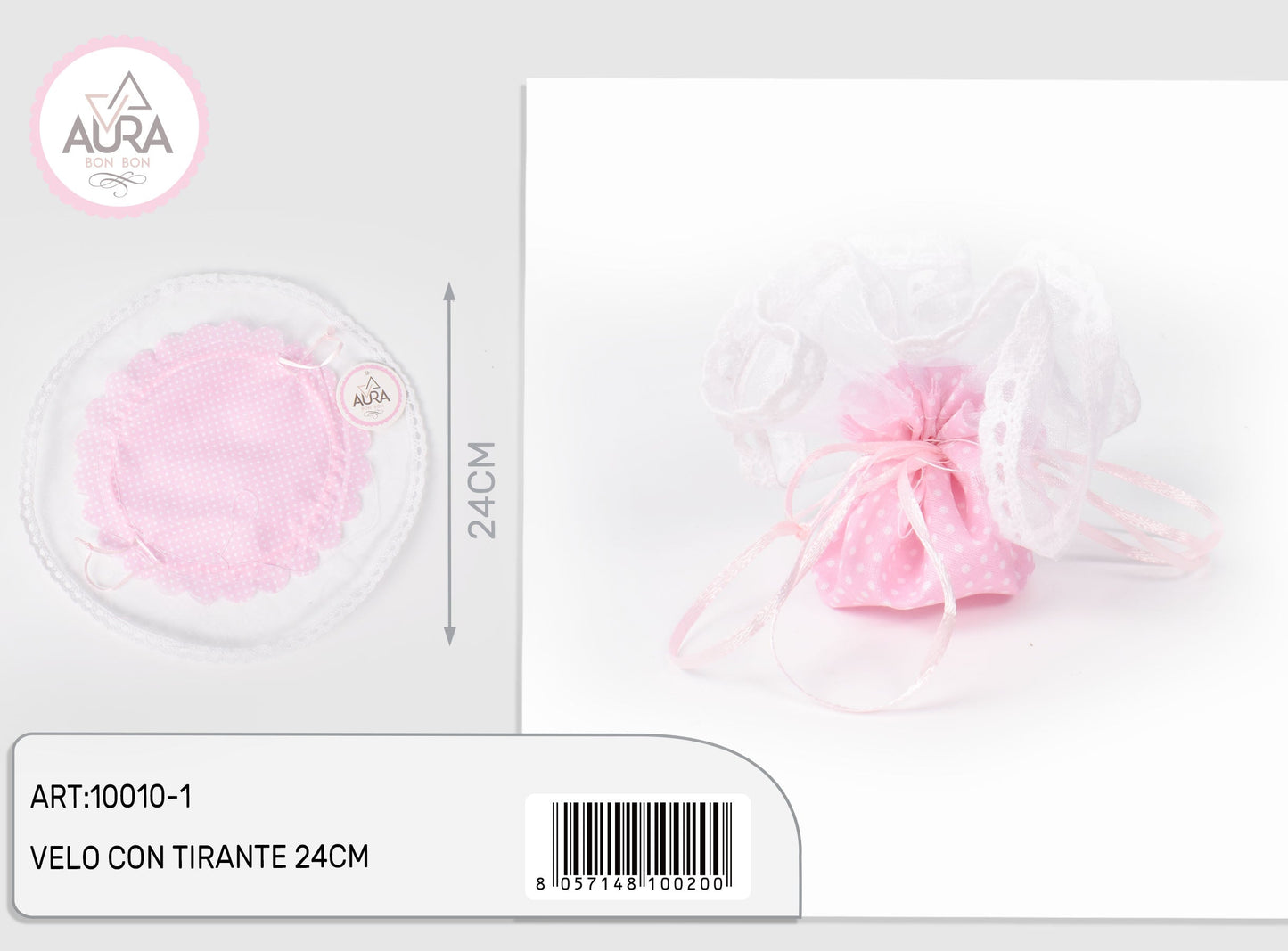 velo rosa a pois con tirante