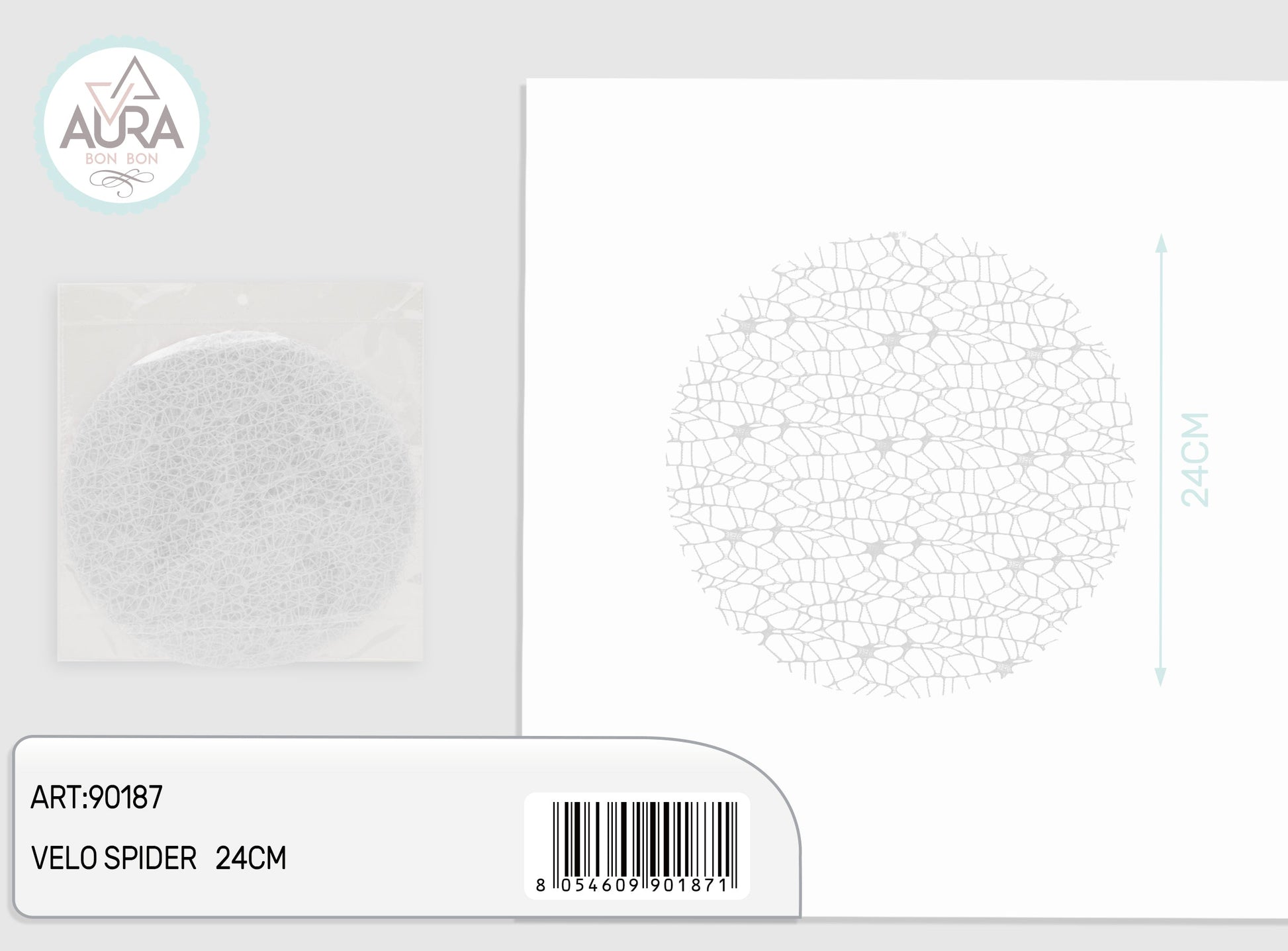 velo spider 24cm 25pz bianco