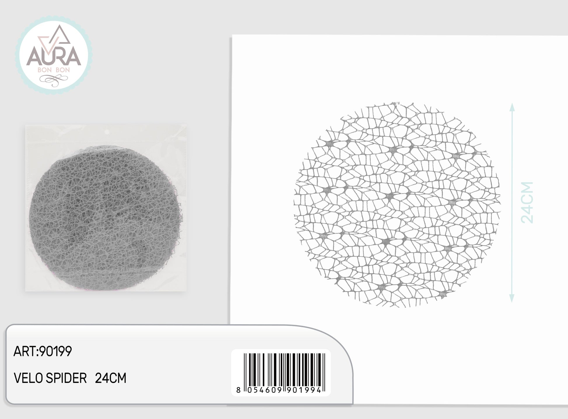 velo spider 24cm 25pz grigio