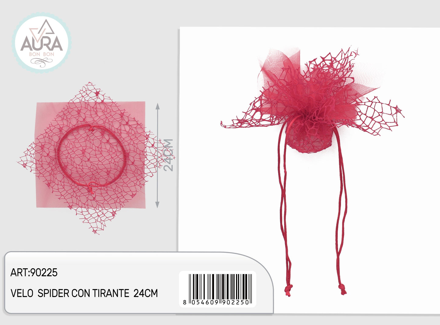 velo spider con tirante 24cm fuxia