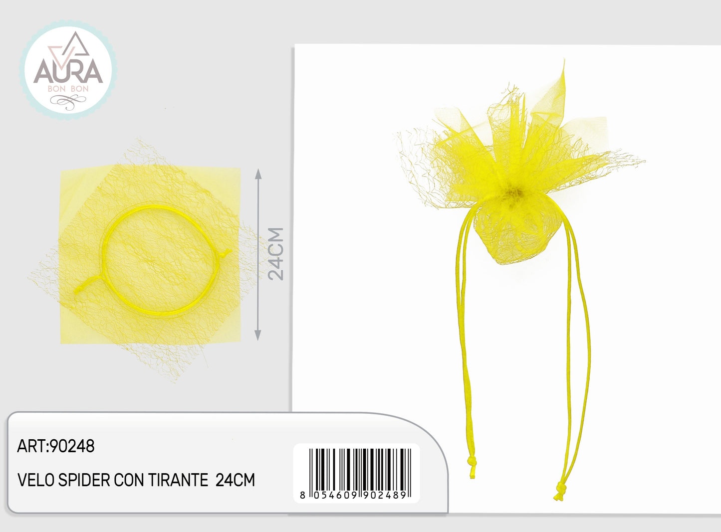 velo spider con tirante 24cm giallo