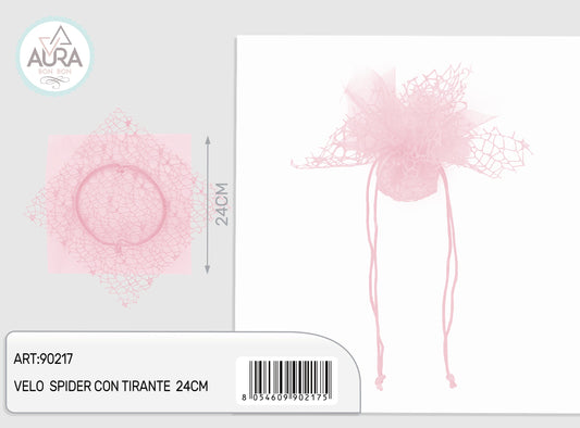 velo spider con tirante 24cm rosa