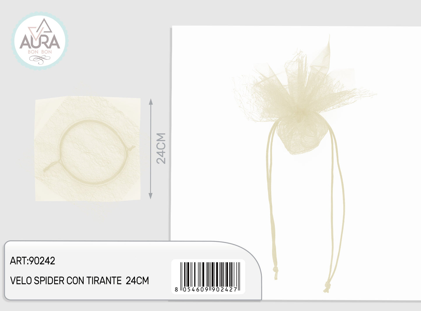 velo spider con tirante crema