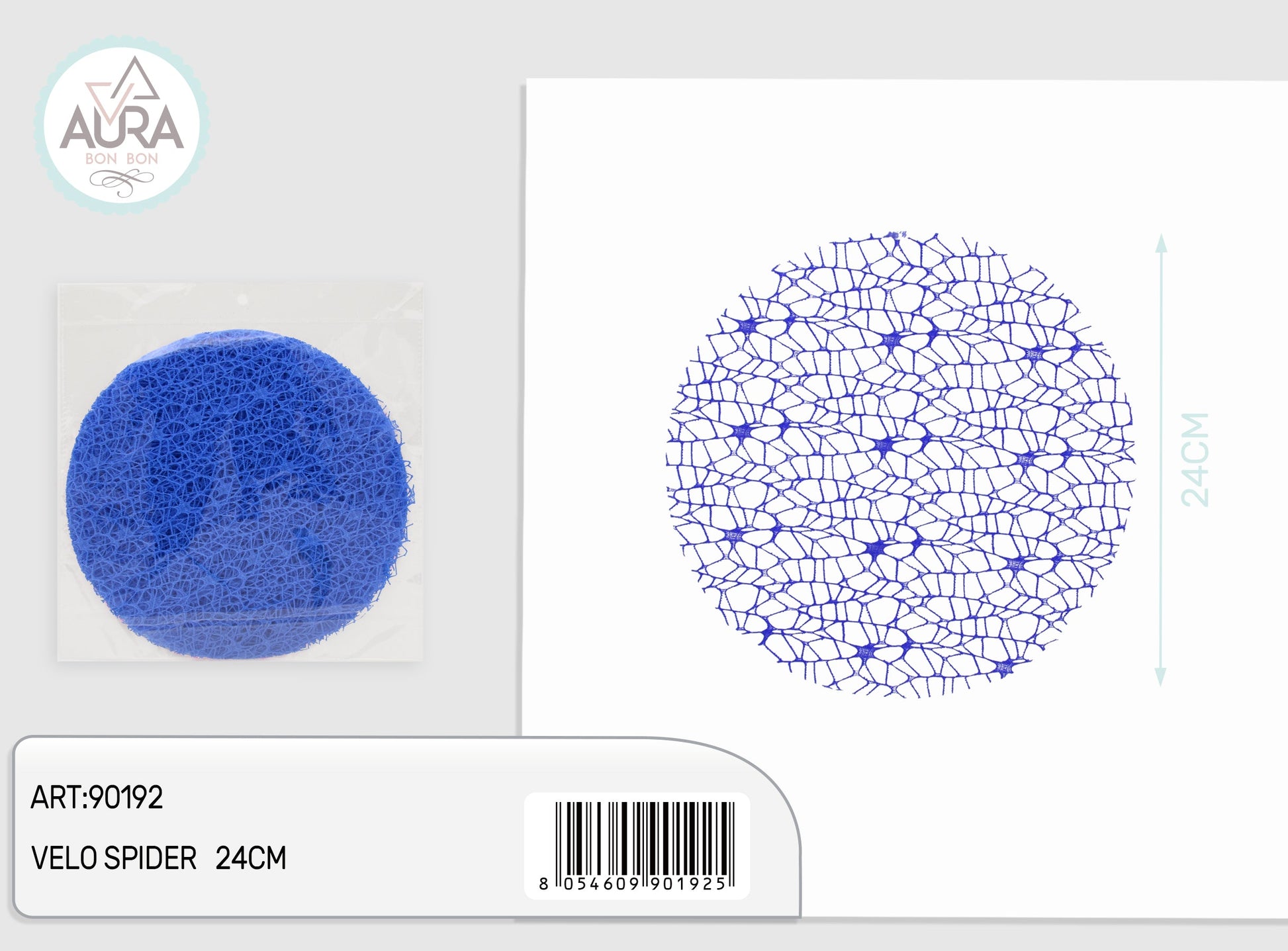 velo spider tondo 24cm 25pz blu