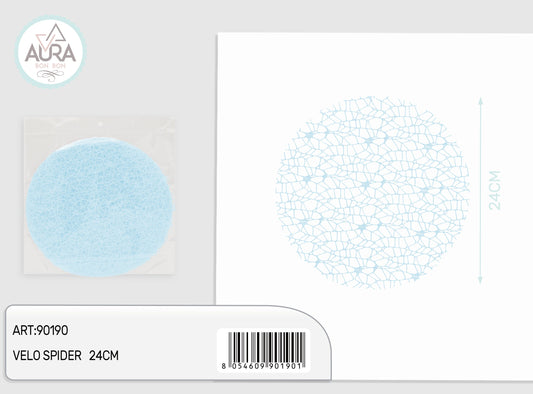 velo spider tondo 24cm 25pz celeste