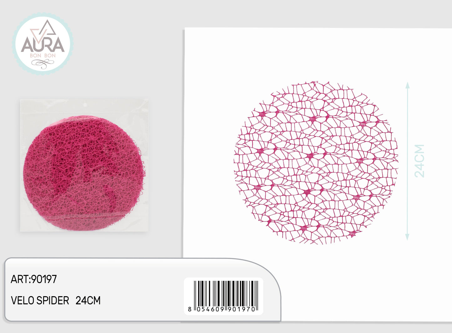 velo spider tondo 24cm 25pz fuxia