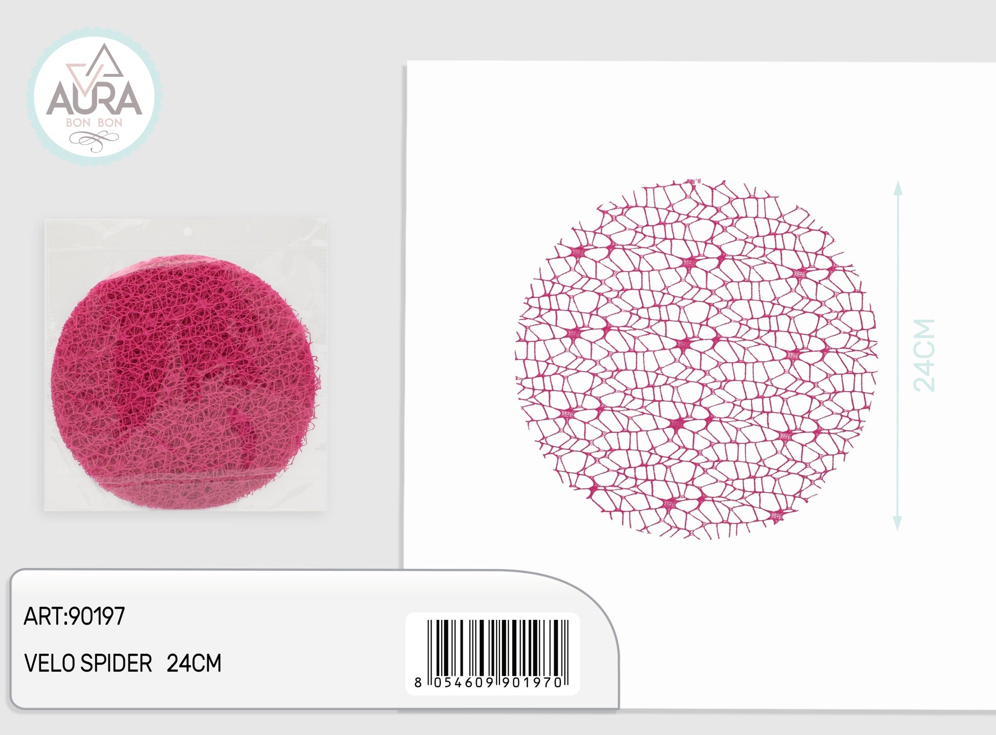 velo spider tondo 24cm 25pz fuxia