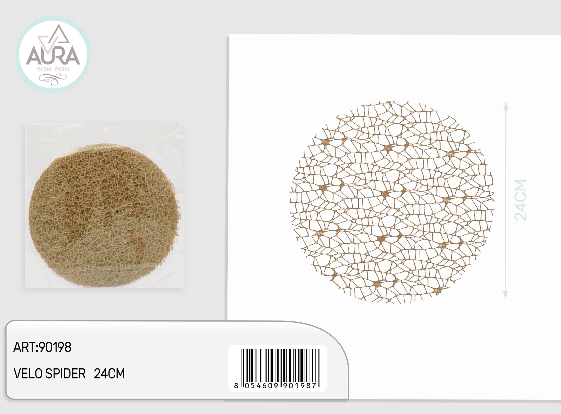 velo spider tondo 24cm 25pz marrone