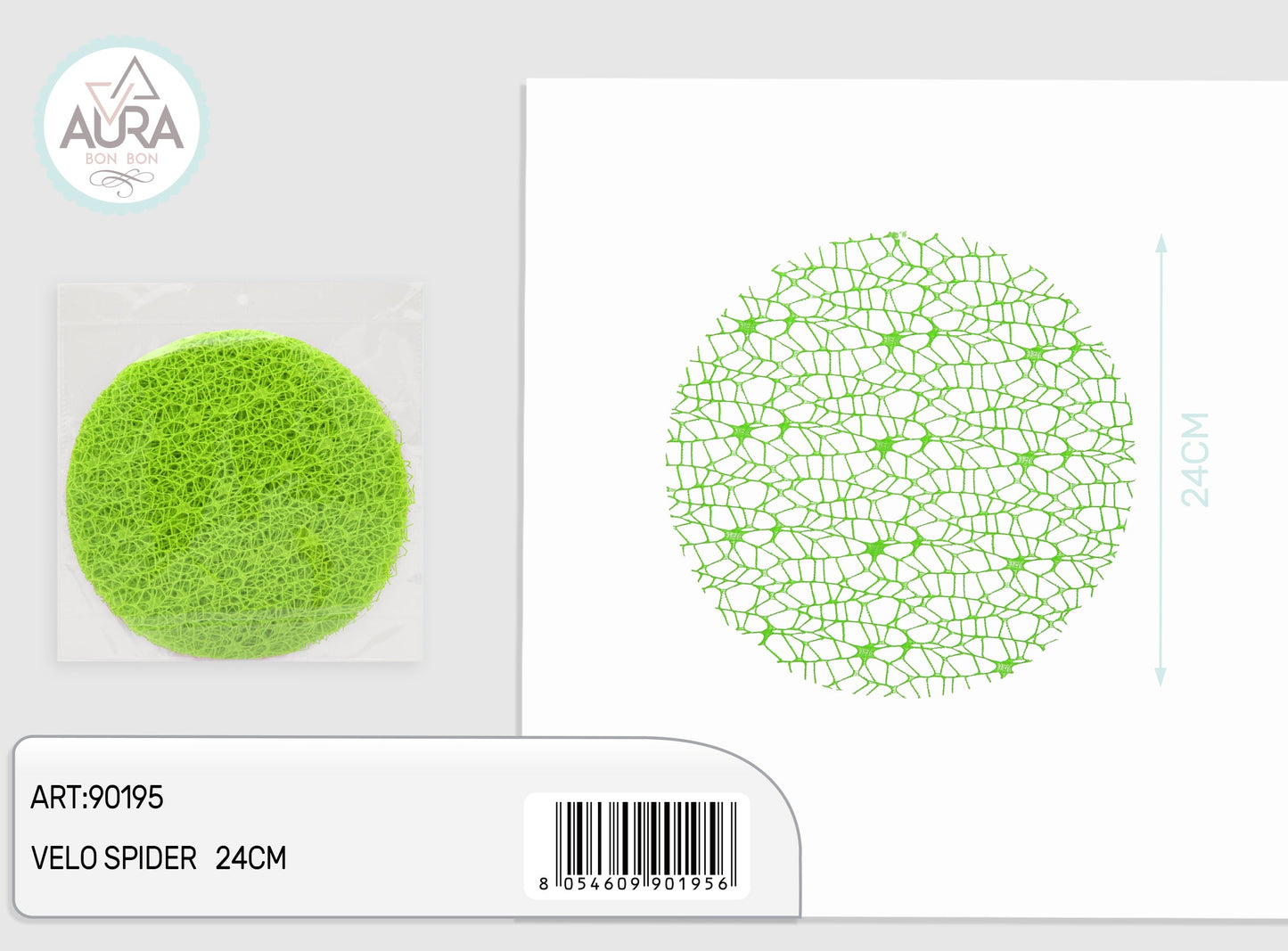 velo spider tondo 24cm 25pz verde chiaro